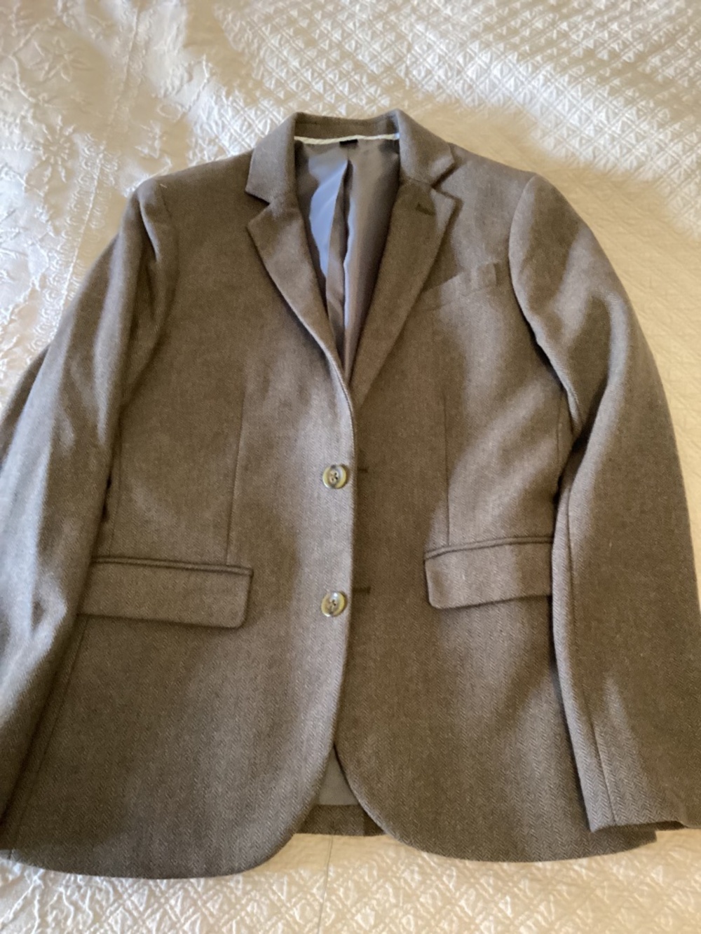 Jcrew Crewcuts boys size 14 Ludlow suiting brown tweed wool blend blazer